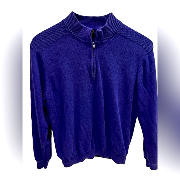 Greg Norman Quarter Zip Blue Pullover Insulated Sweatshirt Men's Size Large - Picture 1 of 3